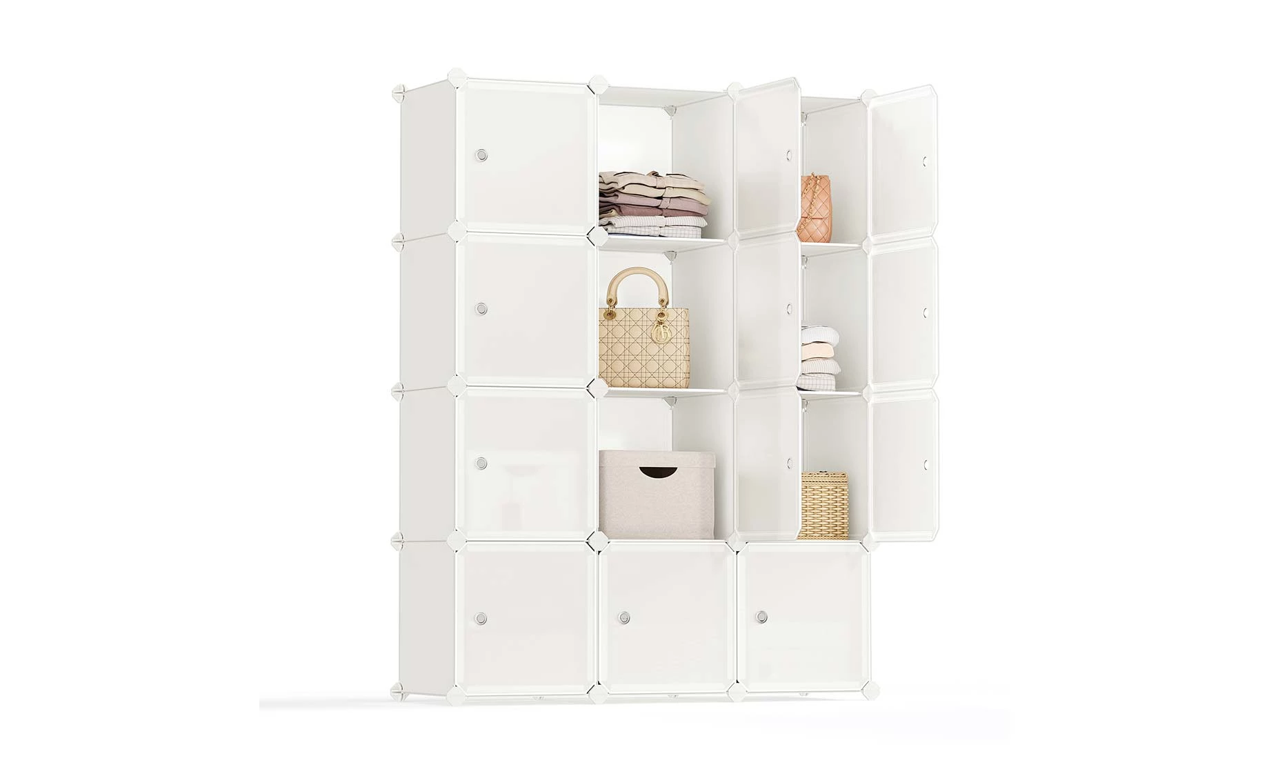Stalak za odlaganje sa 12 pregrada Nelson 93x31x123cm beli