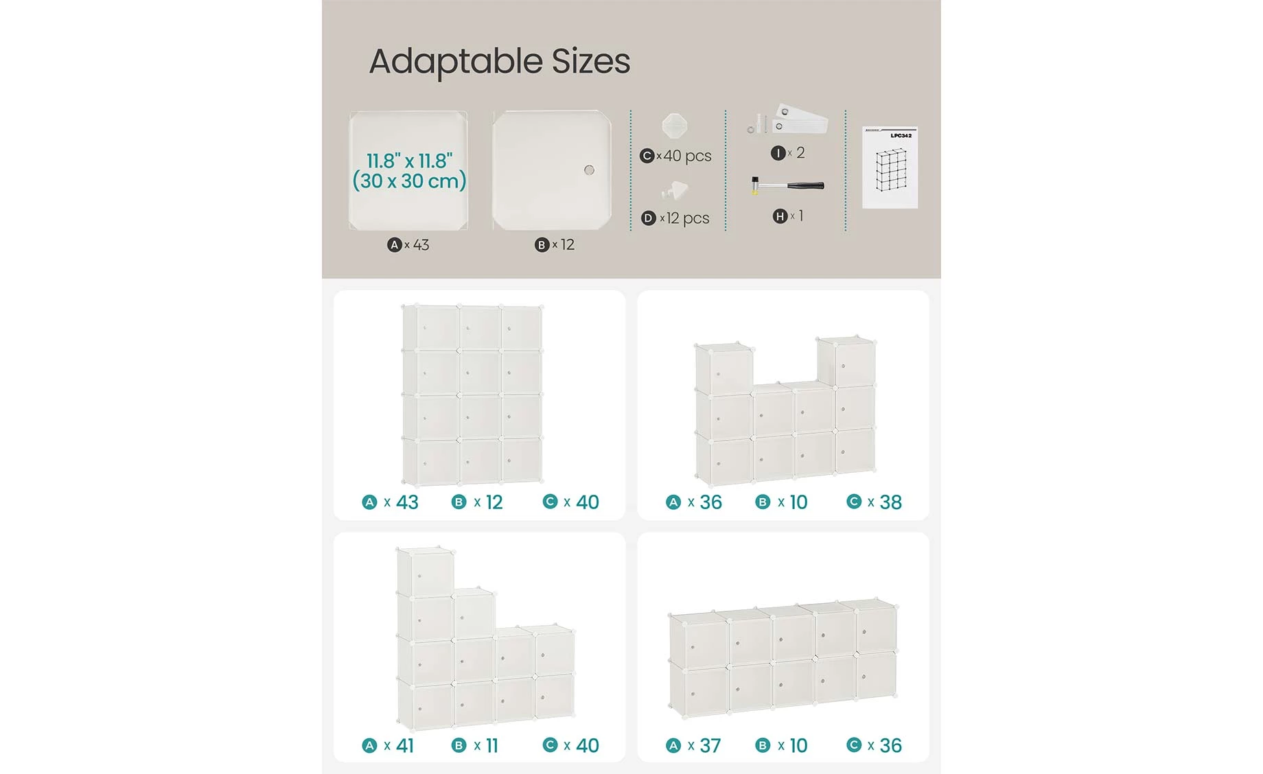 Stalak za odlaganje sa 12 pregrada Nelson 93x31x123cm beli