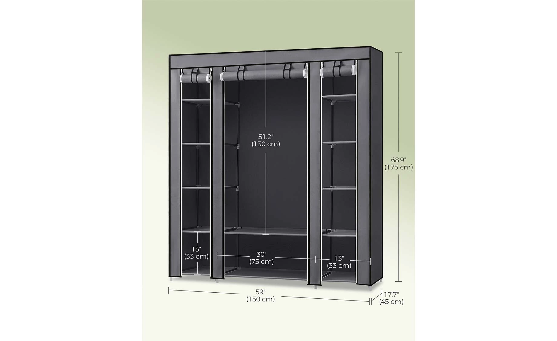 Kutija ormar za odeću Eliot 150x45x175cm siva