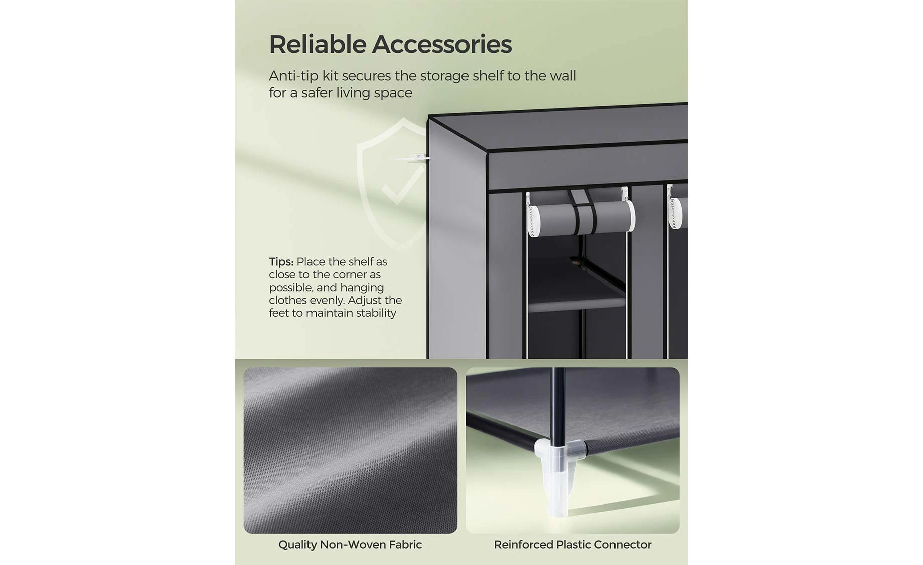 Kutija ormar za odeću Eliot 150x45x175cm siva