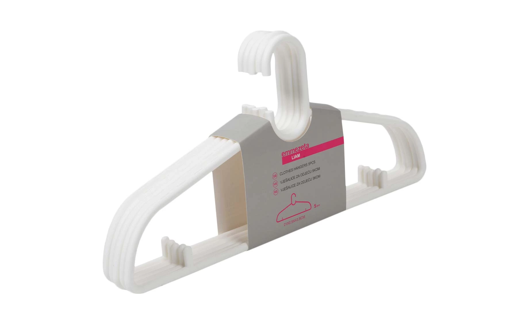 Vešalice za odeću Liam set 5kom bele