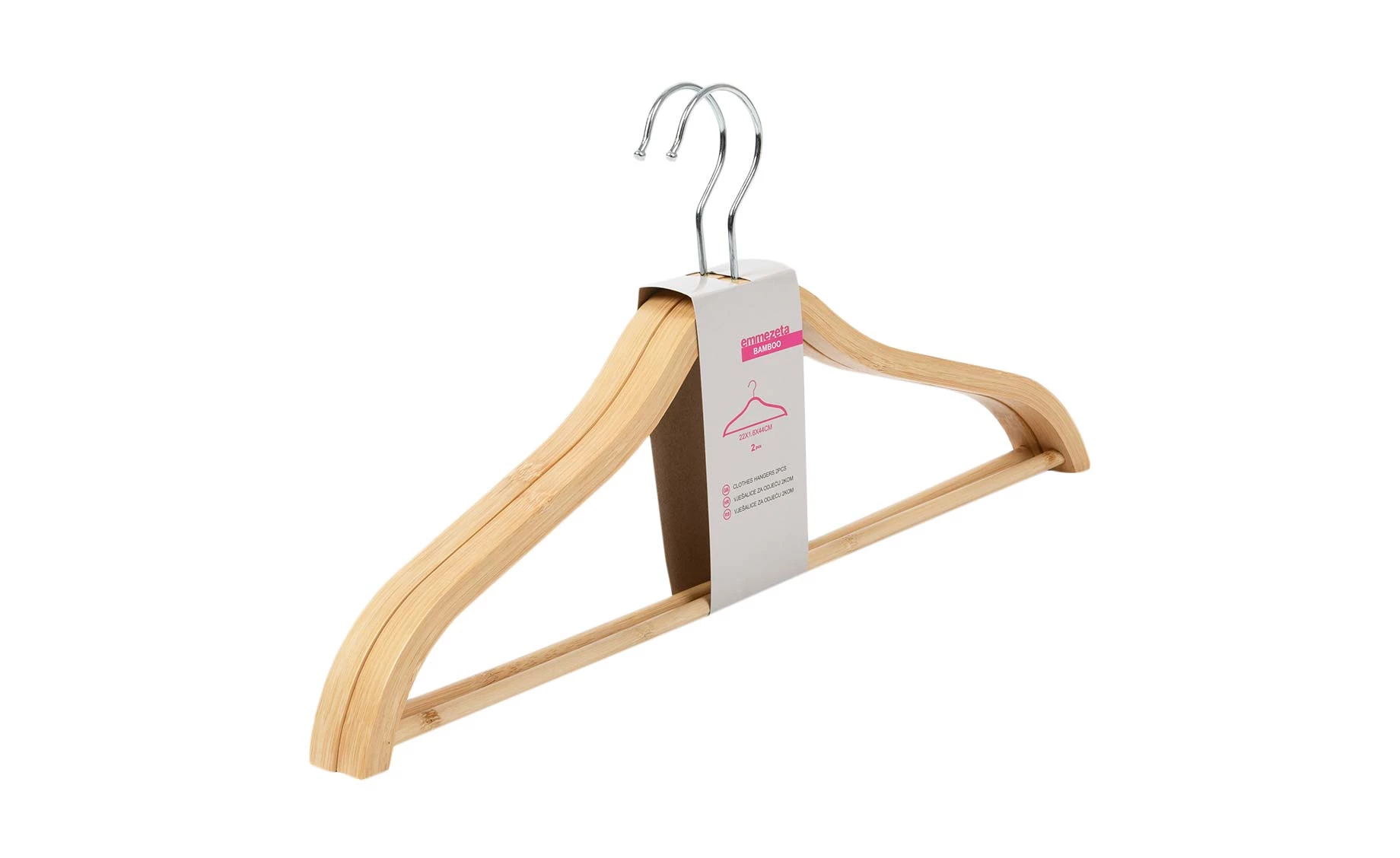 Vešalice za odeću Bamboo set 2kom natur