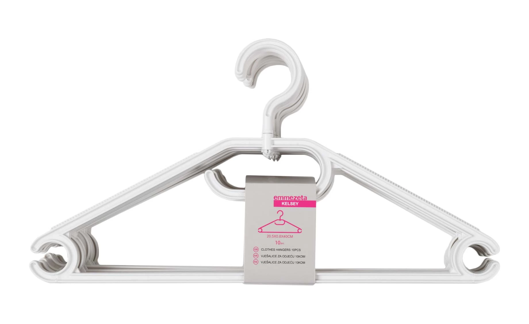 Vešalice za odeću Kelsey set 10kom bele