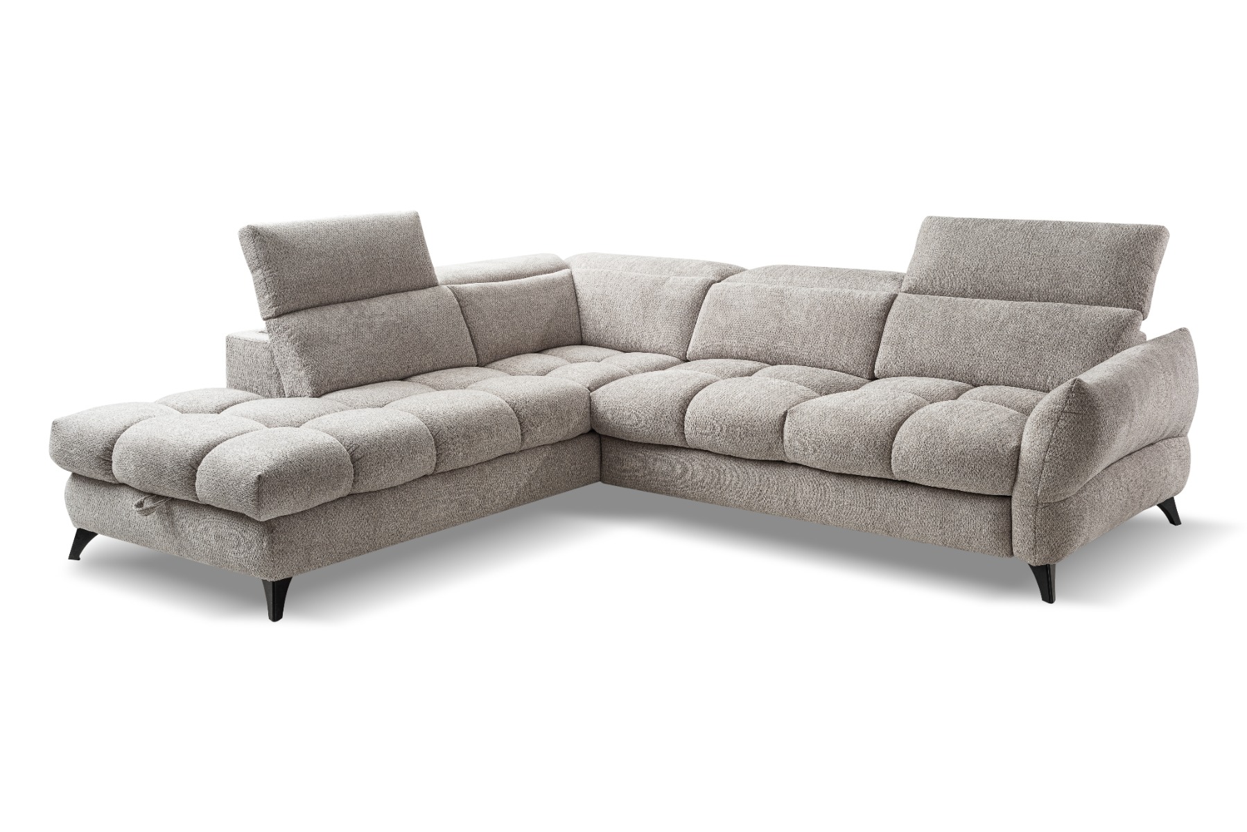Fubu ugaona garnitura sa ležajem 263x234x73/95 cm svetlo siva leva