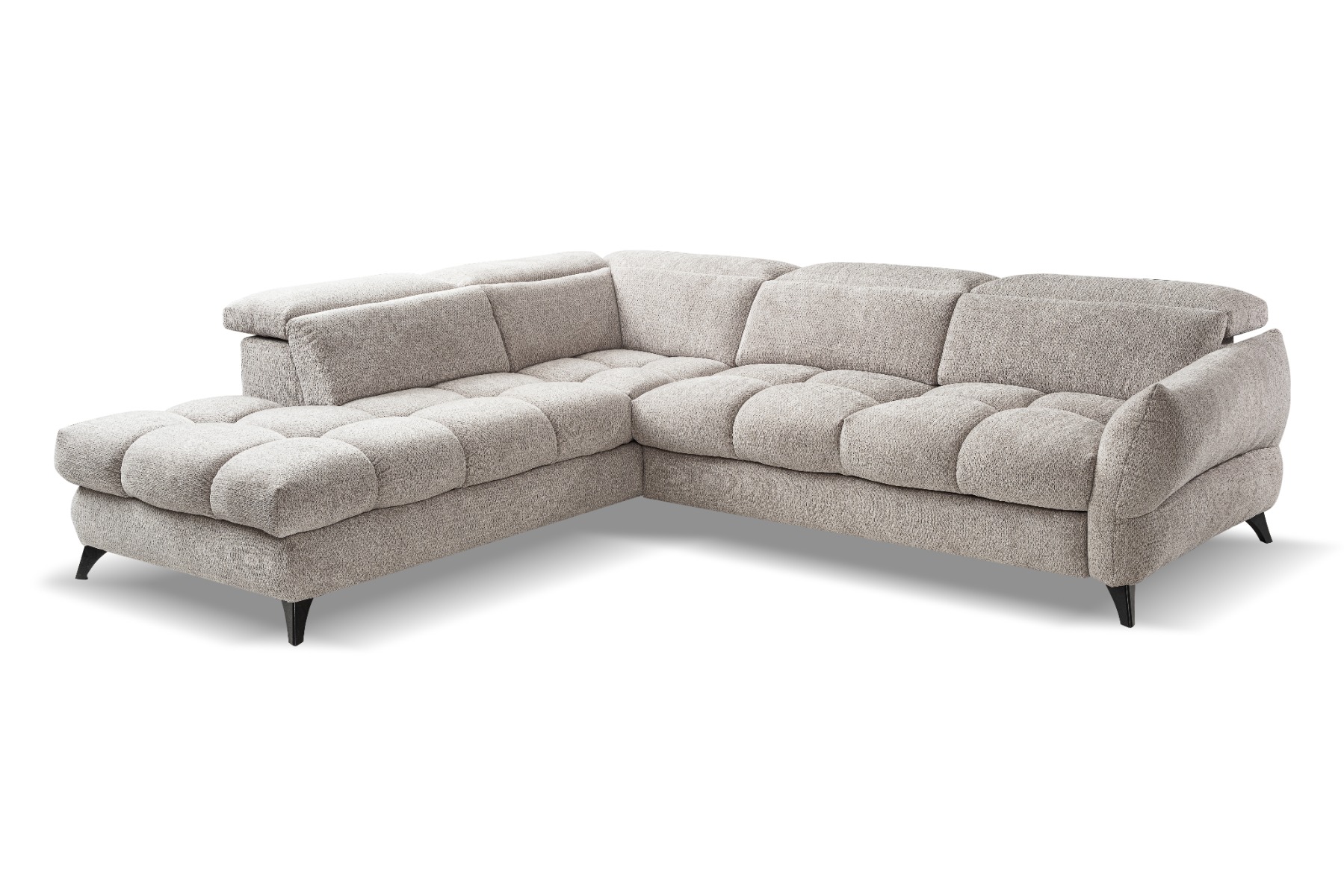 Fubu ugaona garnitura sa ležajem 263x234x73/95 cm svetlo siva leva
