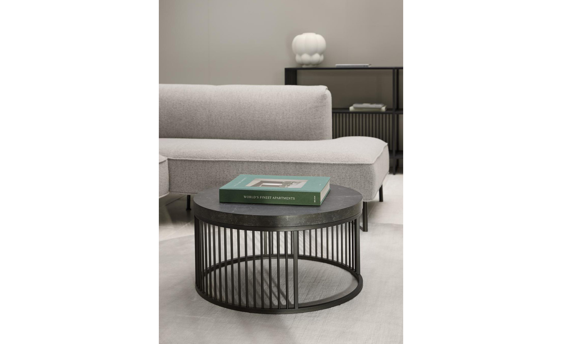 Strington klub sto D65x35 crna / čelik