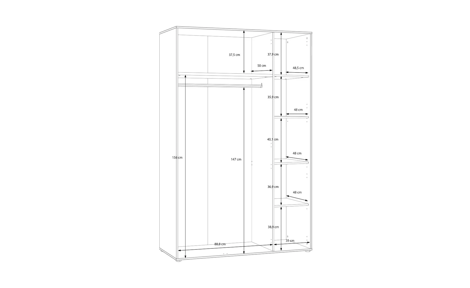 Eliston ormar 3 vrata 128,7x54x200 cm pesak/mauvella hrast