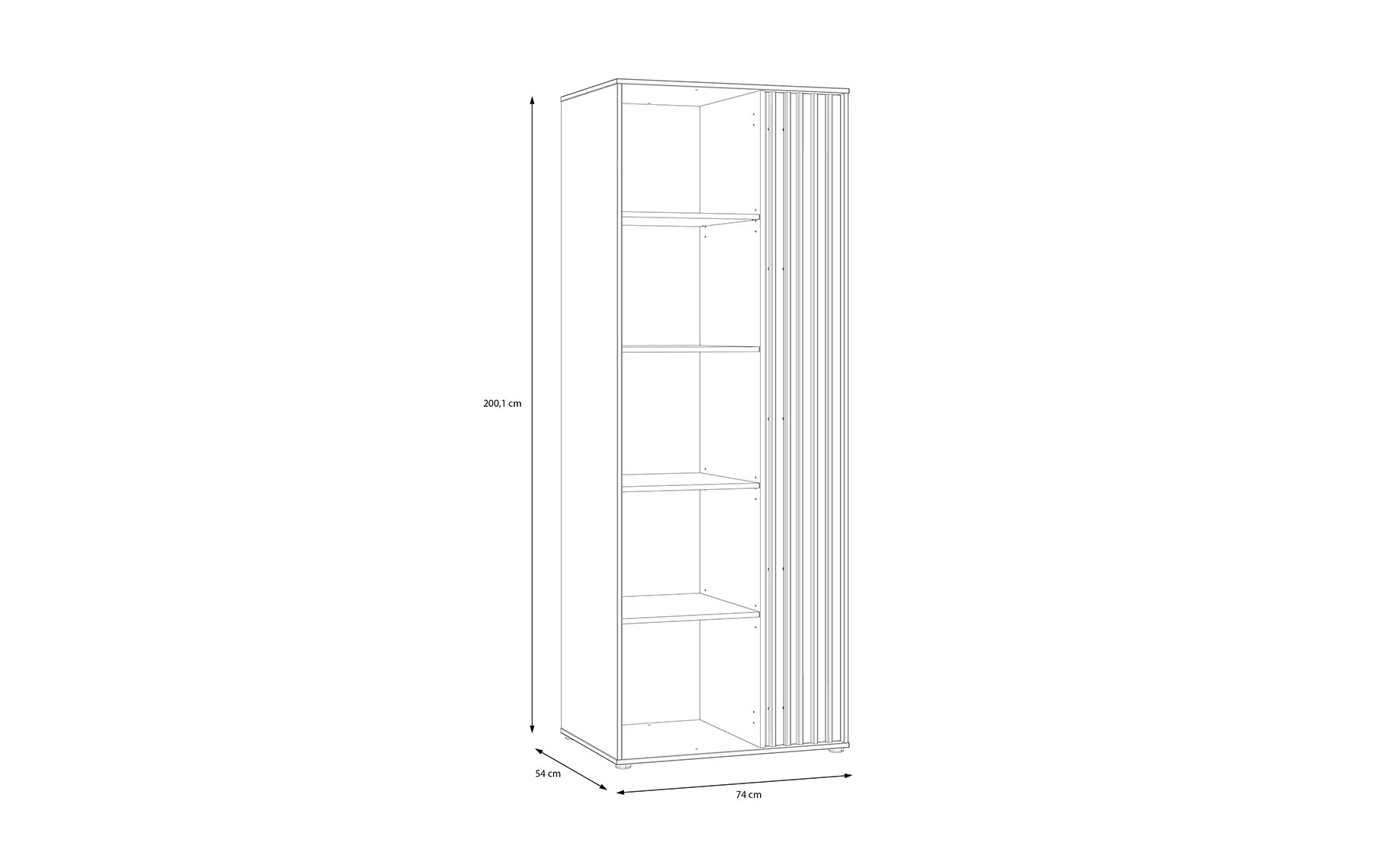 Eliston polica 1 vrata 74x54x200 cm pesak/mauvella hrast univerzalna