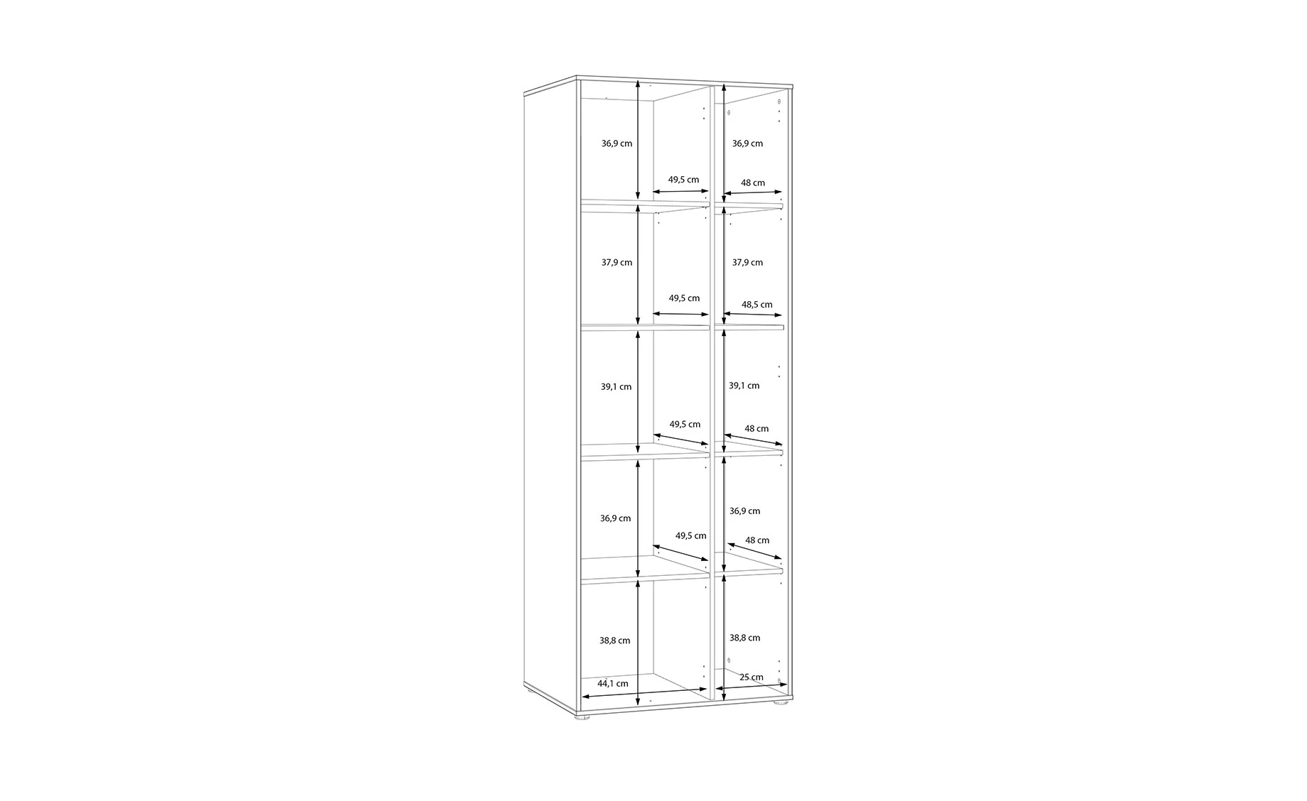 Eliston polica 1 vrata 74x54x200 cm pesak/mauvella hrast univerzalna
