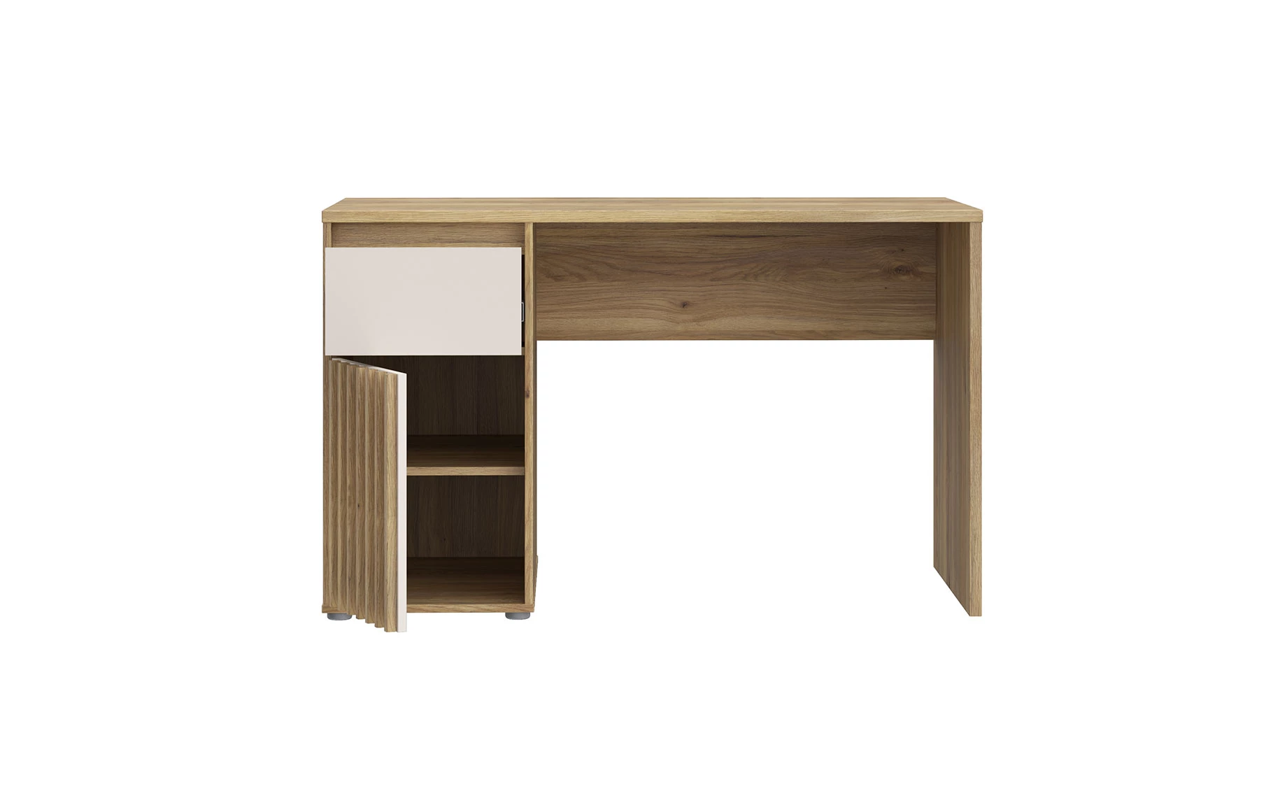 Eliston radni stol 1 vrata + 1 ladica 120x60x74,4 pijesak/mauvella hrast