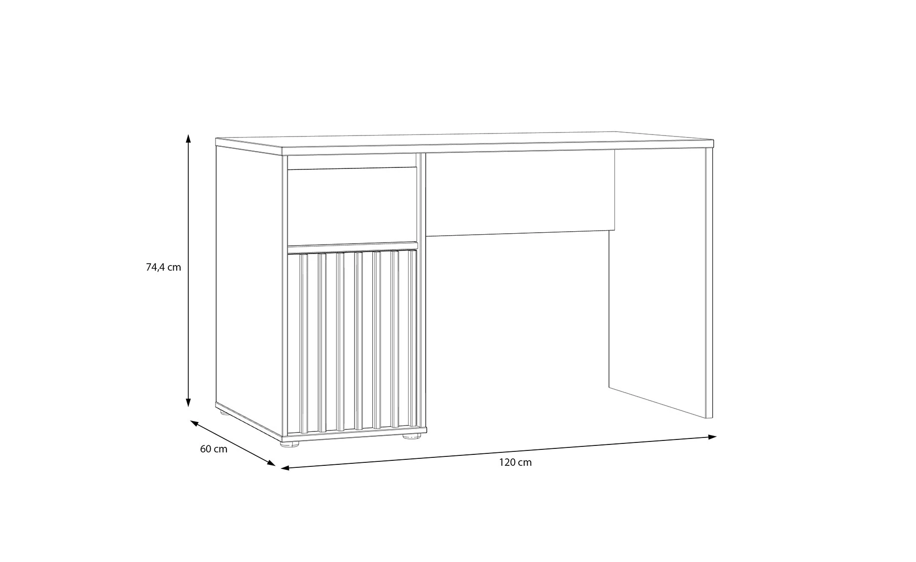 Eliston radni stol 1 vrata + 1 ladica 120x60x74,4 pijesak/mauvella hrast
