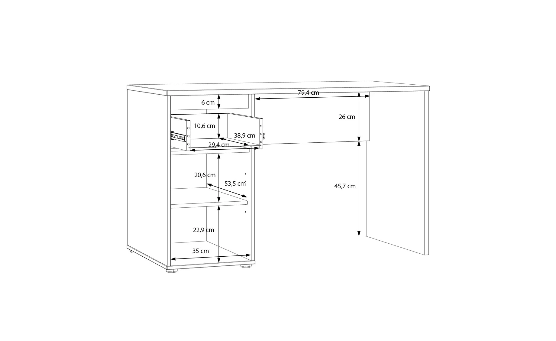 Eliston radni stol 1 vrata + 1 ladica 120x60x74,4 pijesak/mauvella hrast