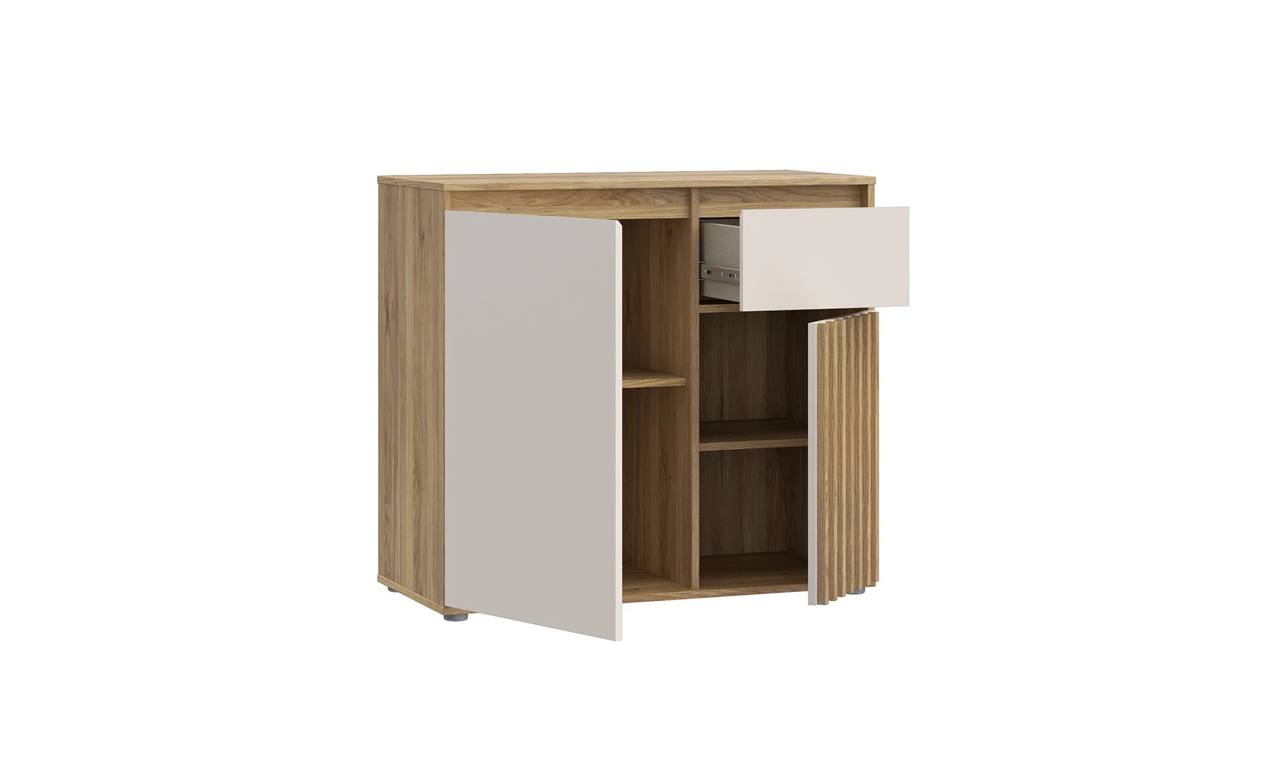 Eliston komoda 2 vrata + 1 fioka 89x41,5x81,7 cm pesak/mauvella hrast