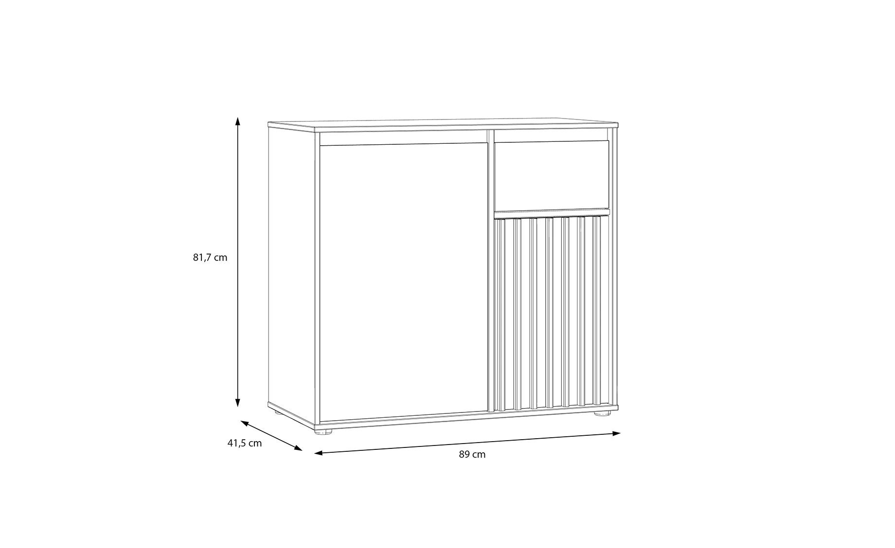 Eliston komoda 2 vrata + 1 fioka 89x41,5x81,7 cm pesak/mauvella hrast