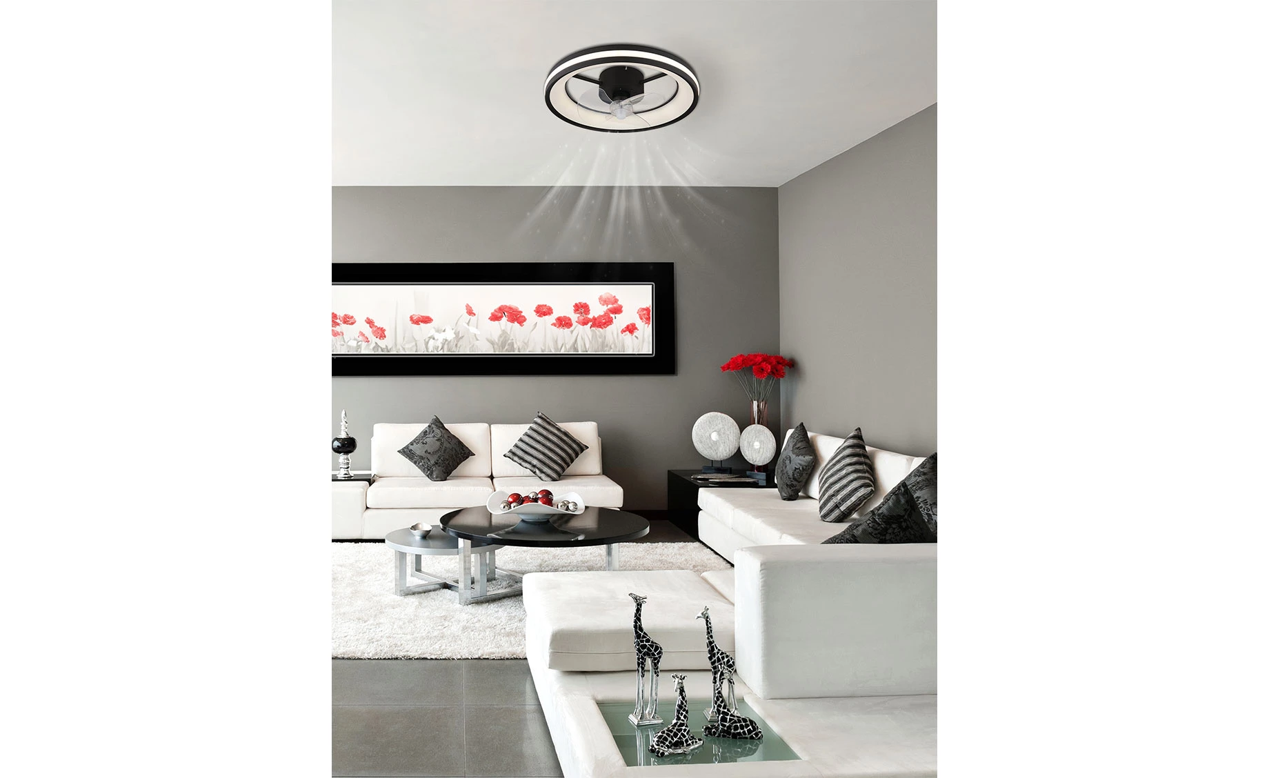 Ventilator Gatian LED crni