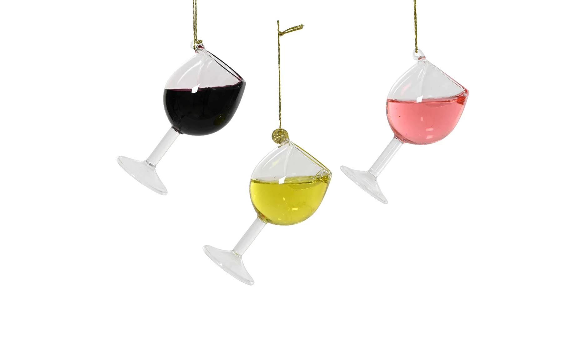 Stakleni ukras wine glass 9.9cm sort 3