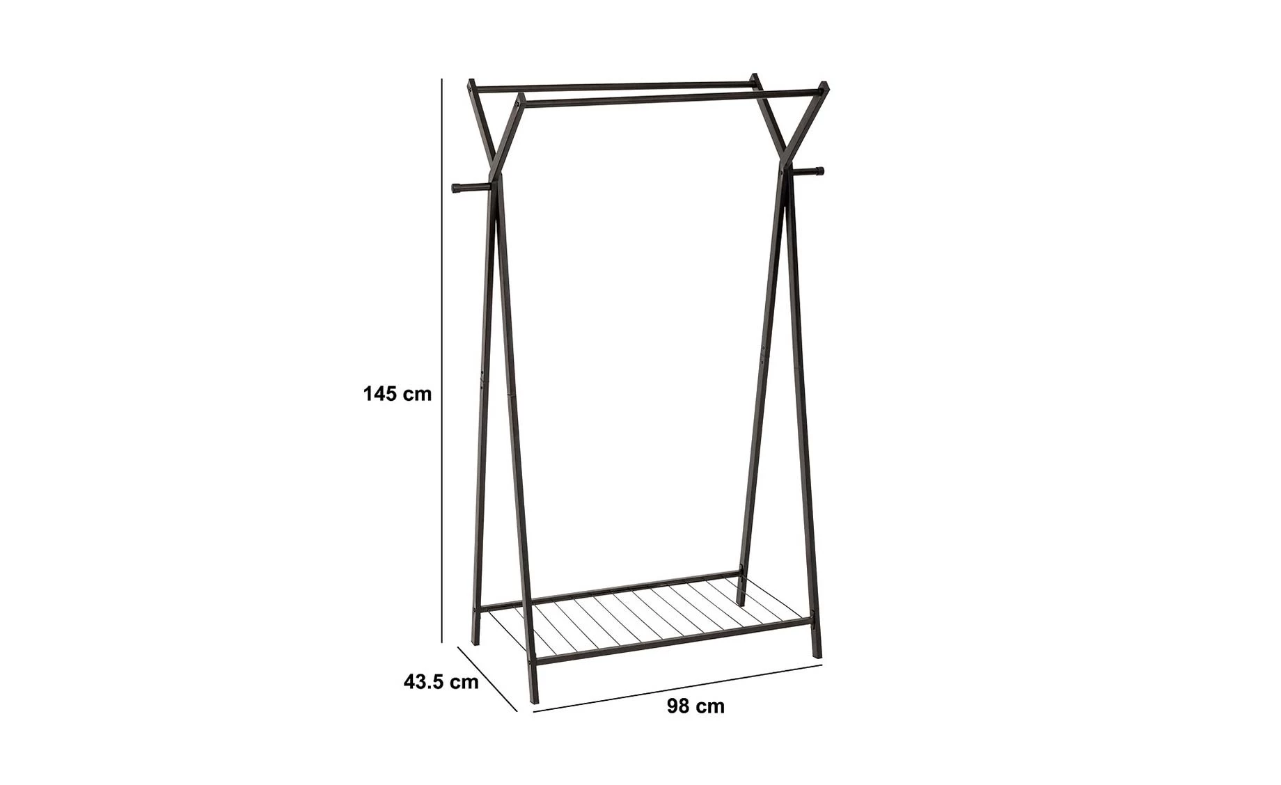 Stalak za odeću Metty 98x43,5x145cm crni