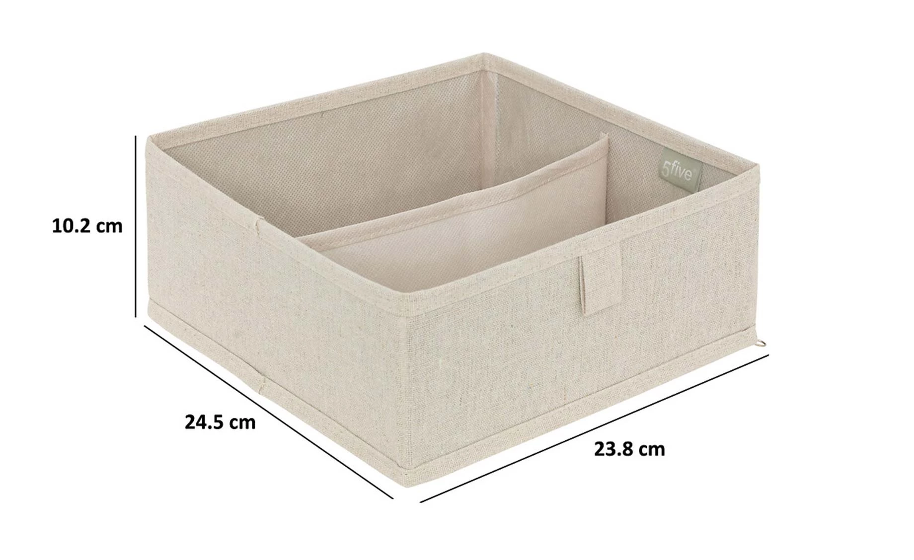 Organizator sa 2 pregrade Vanilla 23,8x24,5x10,2cm bež