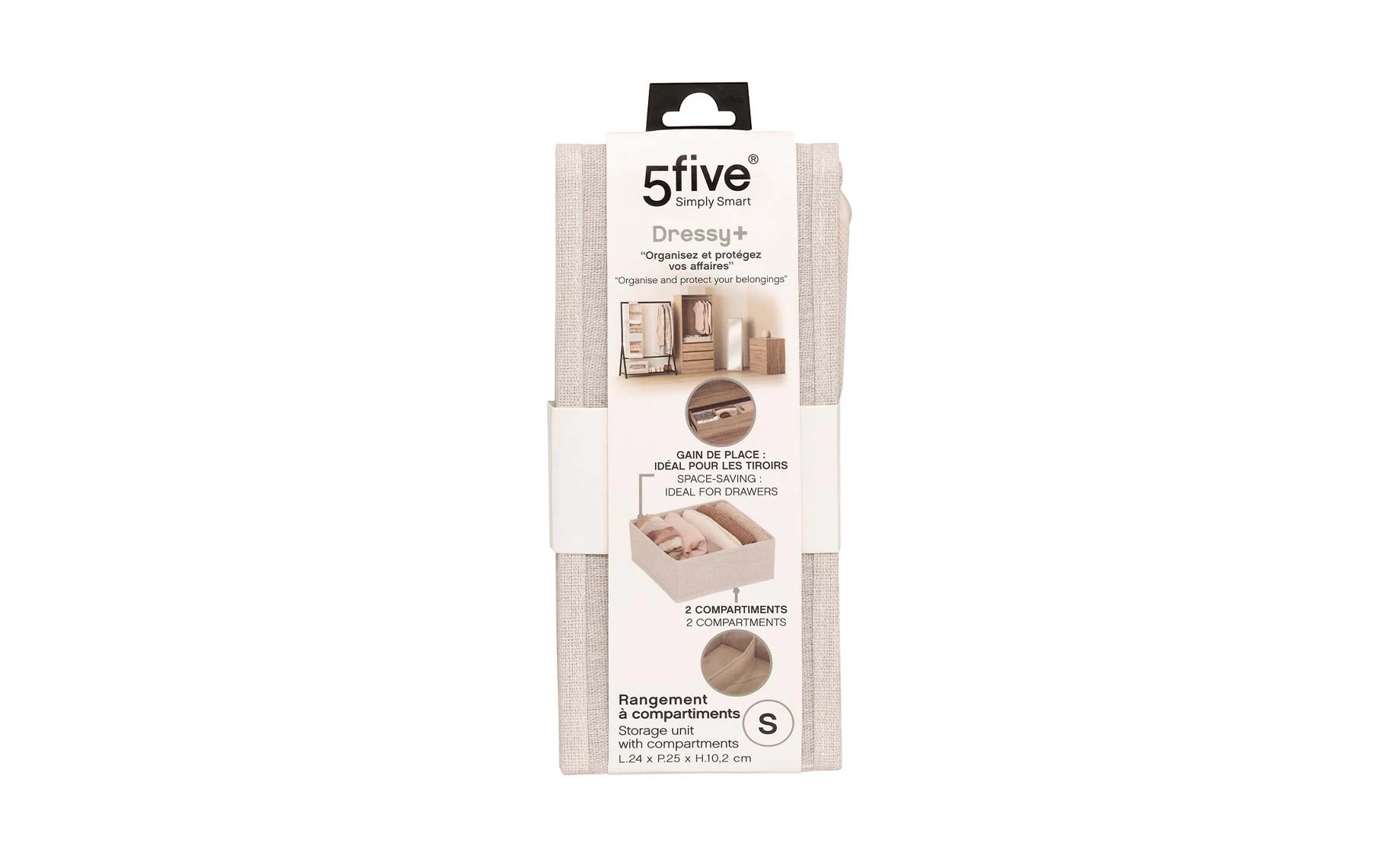 Organizator sa 2 pregrade Vanilla 23,8x24,5x10,2cm bež