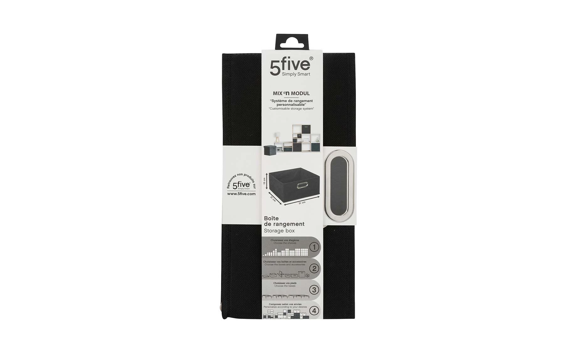 Kutija za odlaganje Logan 31x31x15cm crna