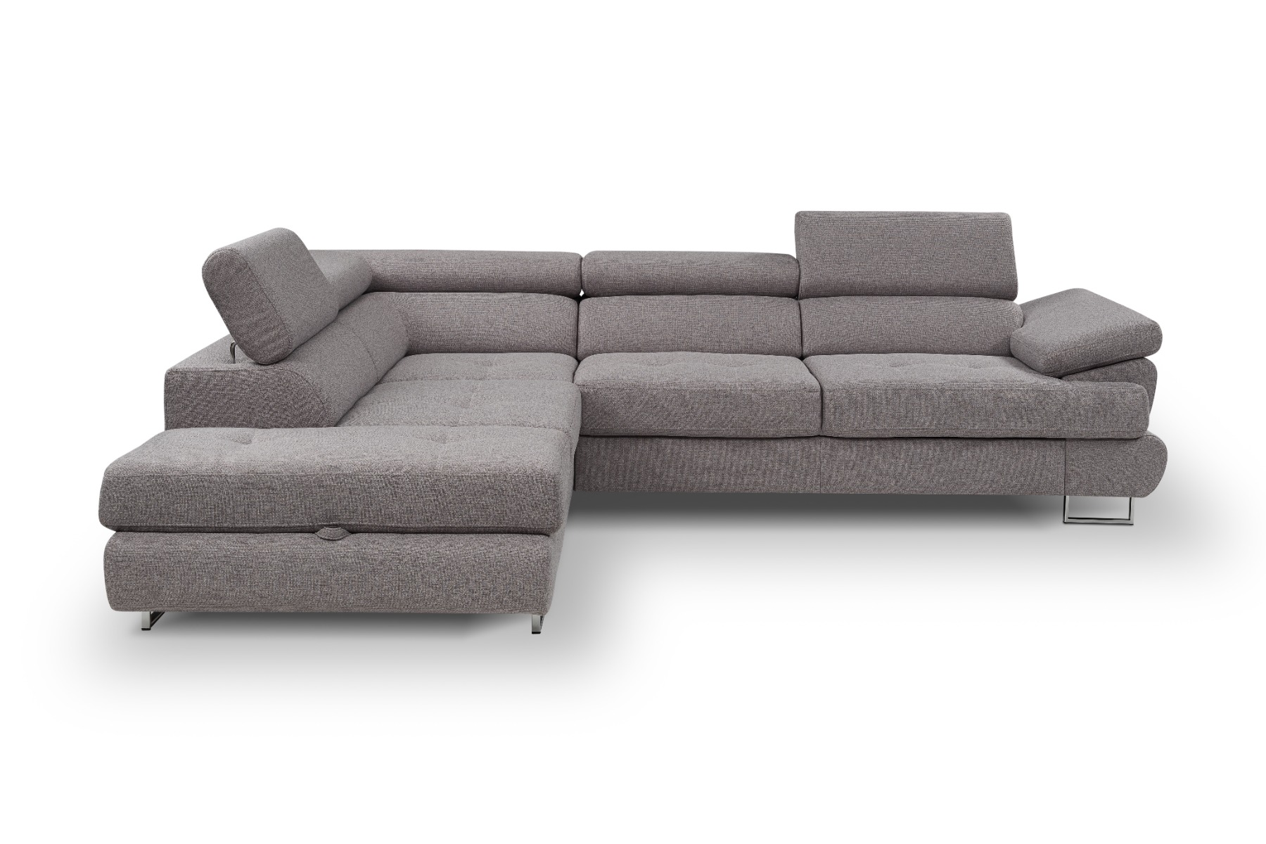 Stelvio ugaona garnitura sa ležajem 275x225x71 cm svetlo siva leva