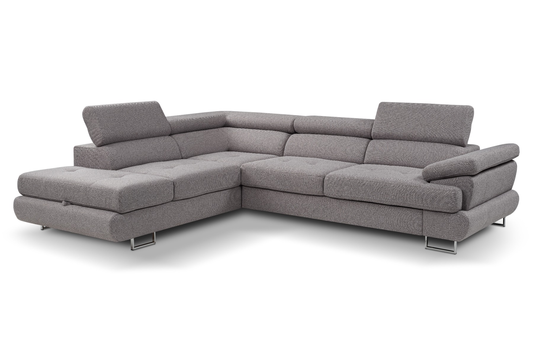 Stelvio ugaona garnitura sa ležajem 275x225x71 cm svetlo siva leva