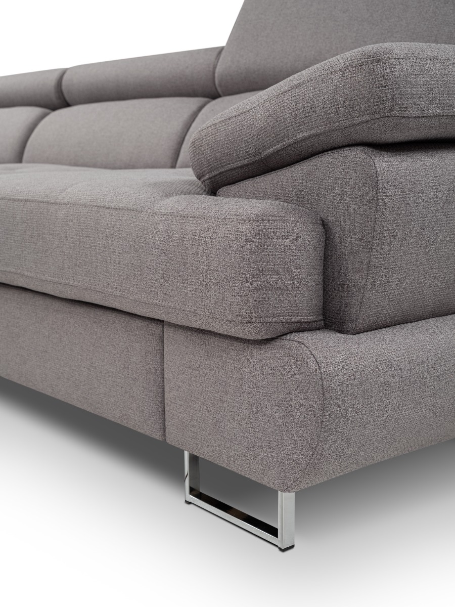 Stelvio ugaona garnitura sa ležajem 275x225x71 cm svetlo siva leva