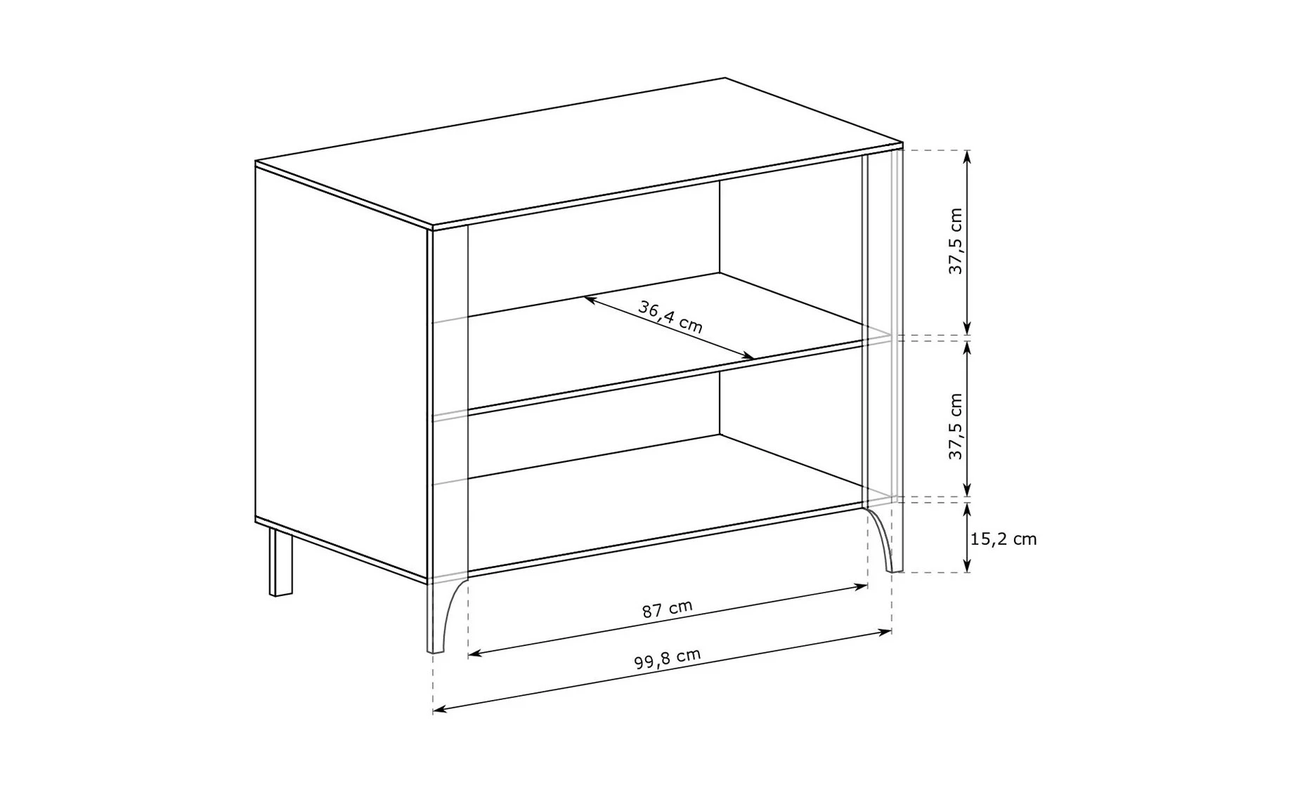 Malumi komoda 2 vrata 103x40,5x95 cm kašmir