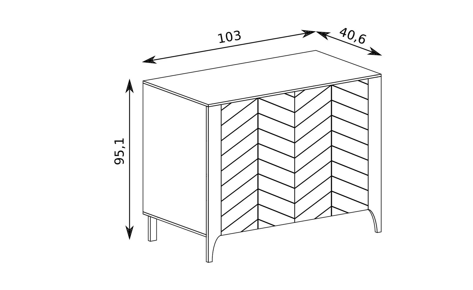 Malumi komoda 2 vrata 103x40,5x95 cm kašmir