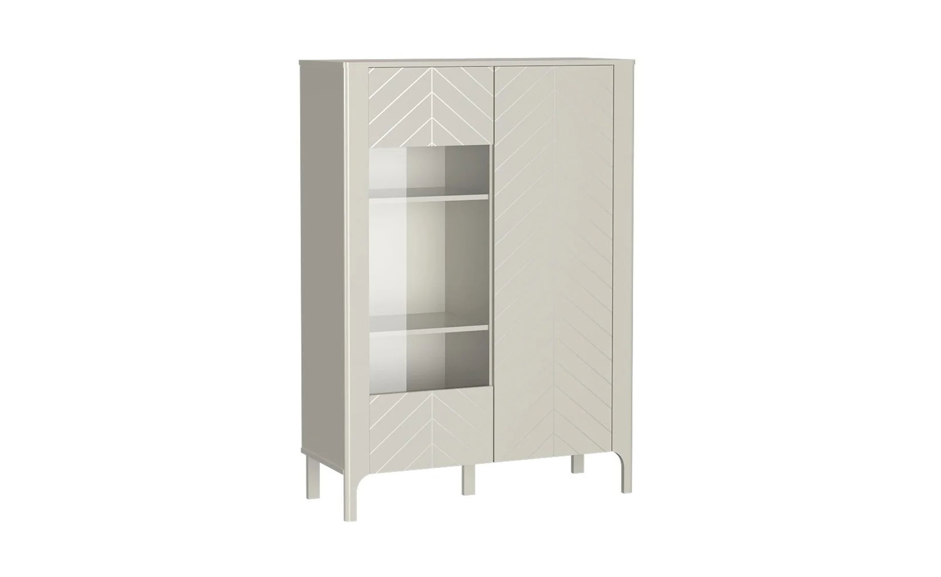 Malumi niska vitrina 2 vrata 103x40,5x145 cm kašmir