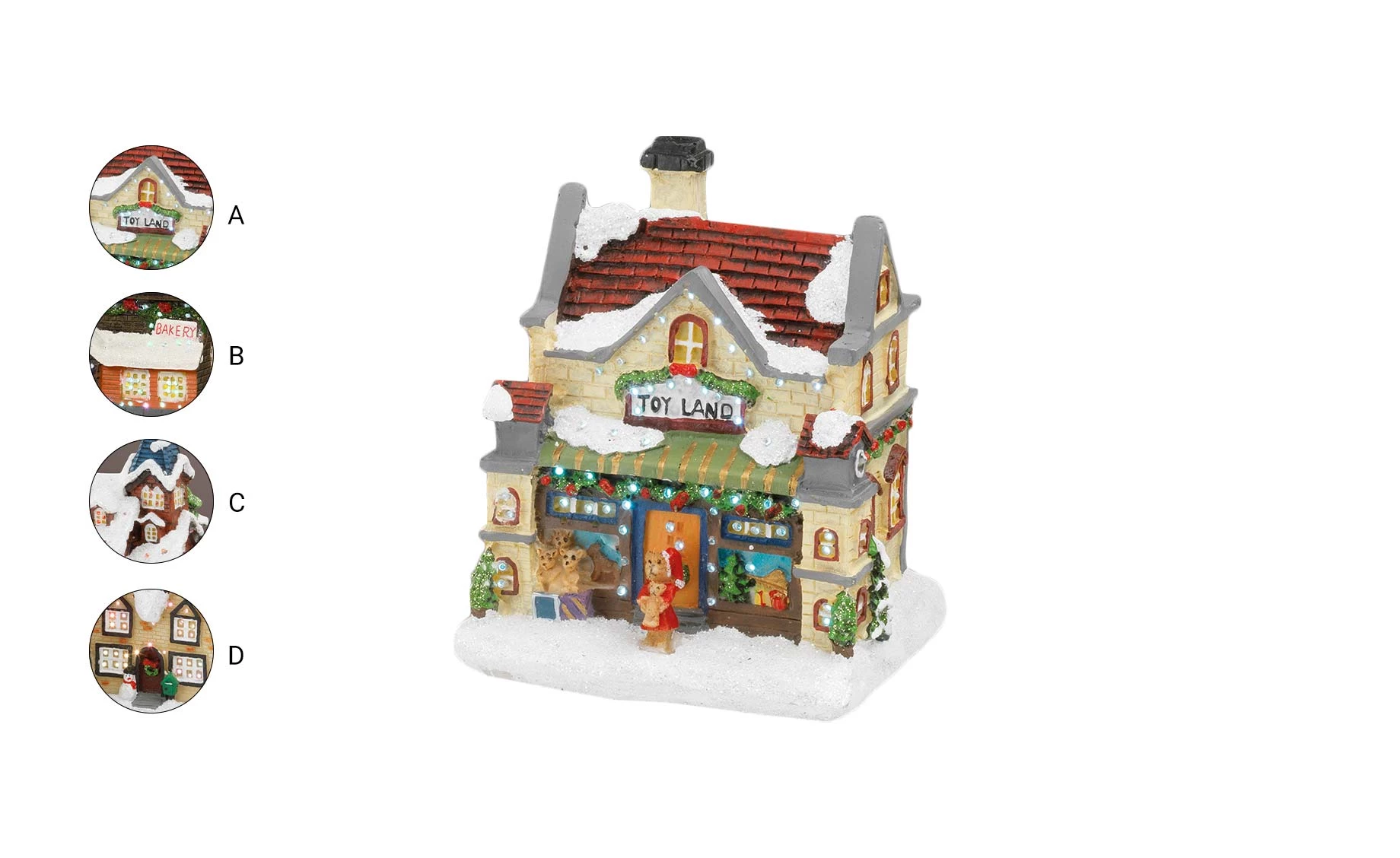 Dekoracija Xmas village 9x11x12.5cm sort 4