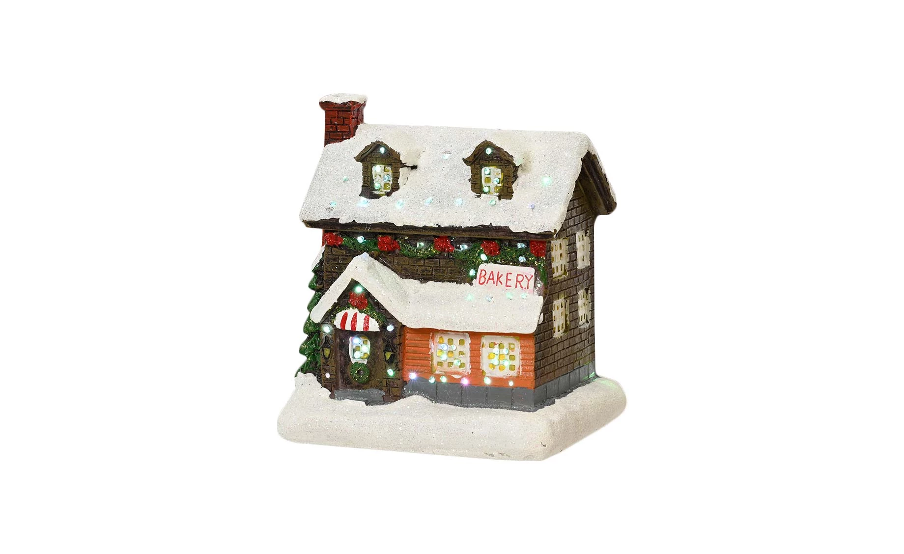 Dekoracija Xmas village 9x11x12.5cm sort 4