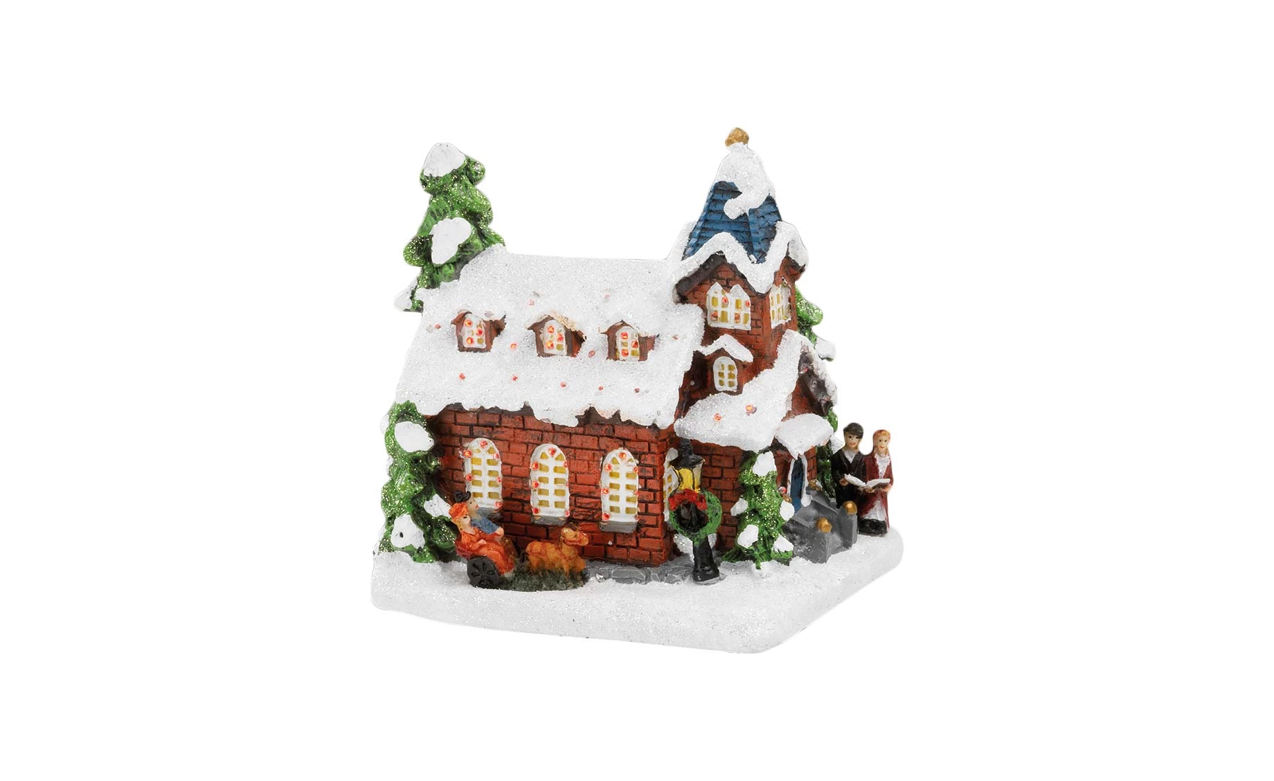 Dekoracija Xmas village 9x11x12.5cm sort 4