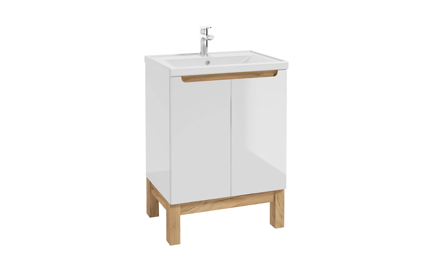 Space kupatilska baza sa umivaonikom 2V 60x40x86 cm bela/natur