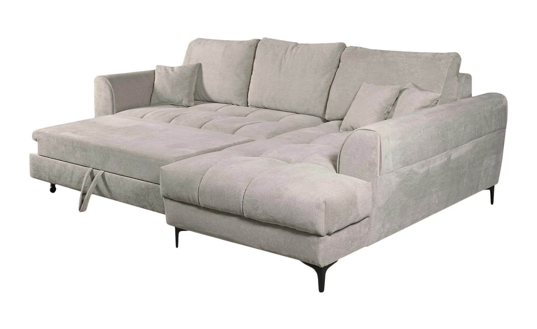 Basel ugaona garnitura sa ležajem 277x190x95 cm bež desna