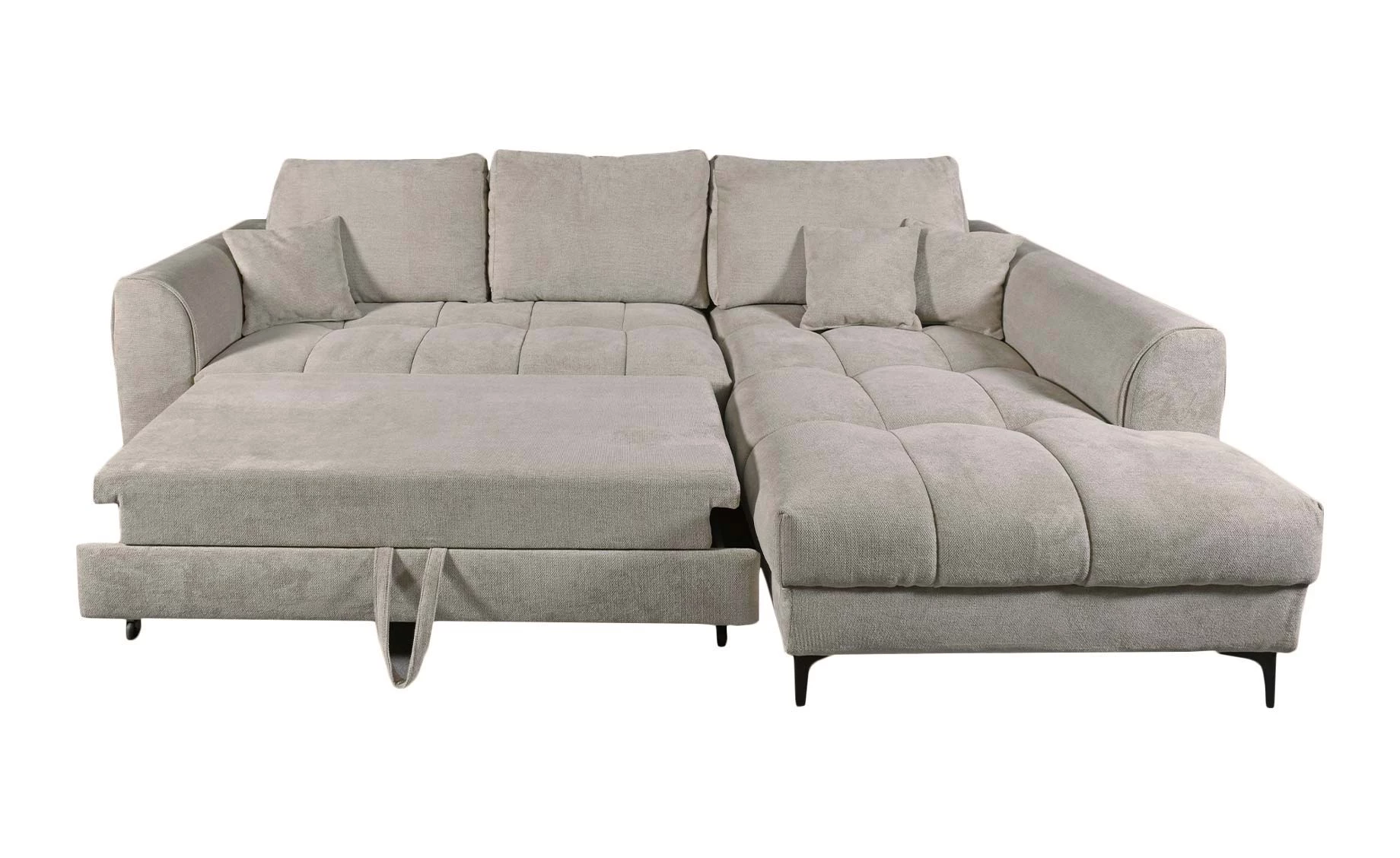 Basel ugaona garnitura sa ležajem 277x190x95 cm bež desna