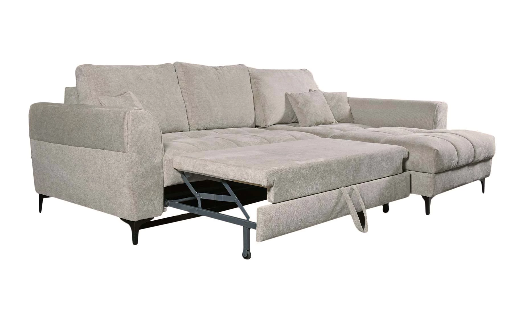 Basel ugaona garnitura sa ležajem 277x190x95 cm bež desna