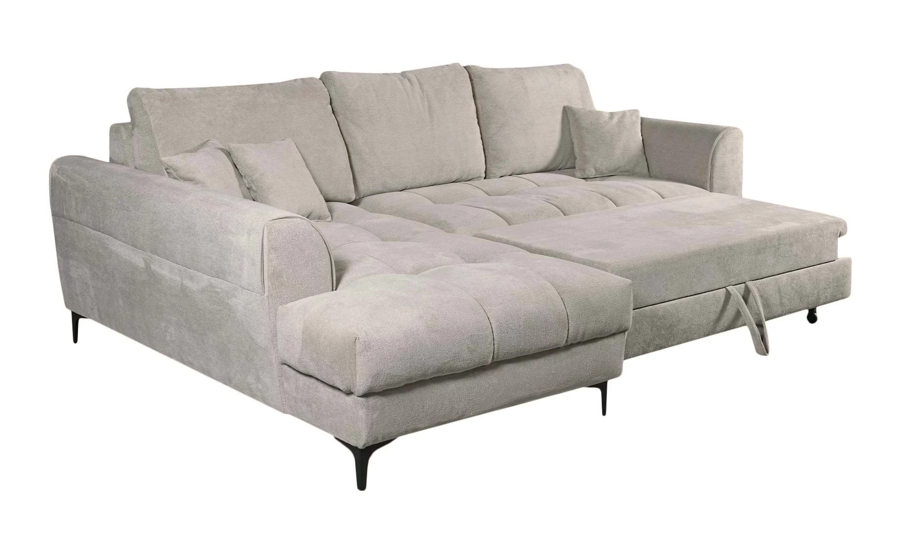 Basel ugaona garnitura sa ležajem 277x190x95 cm bež leva