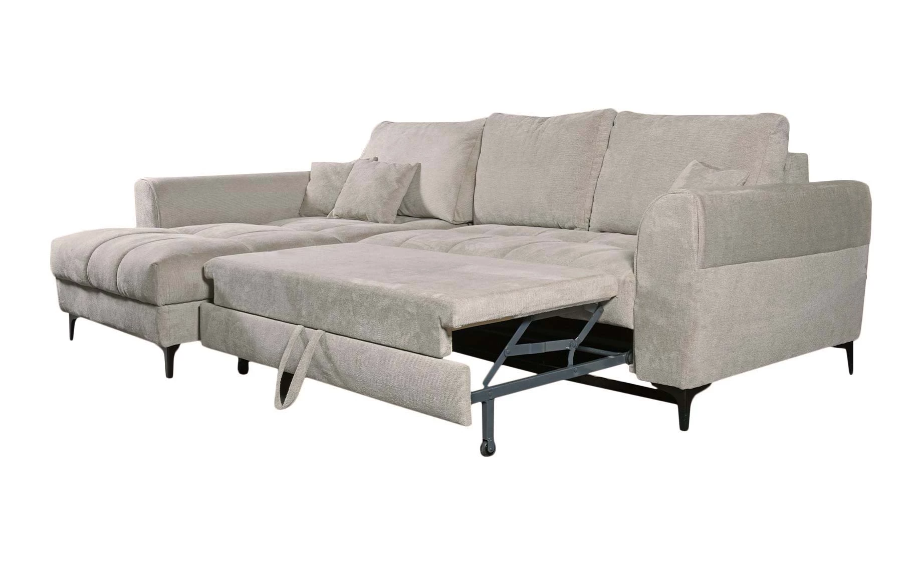 Basel ugaona garnitura sa ležajem 277x190x95 cm bež leva