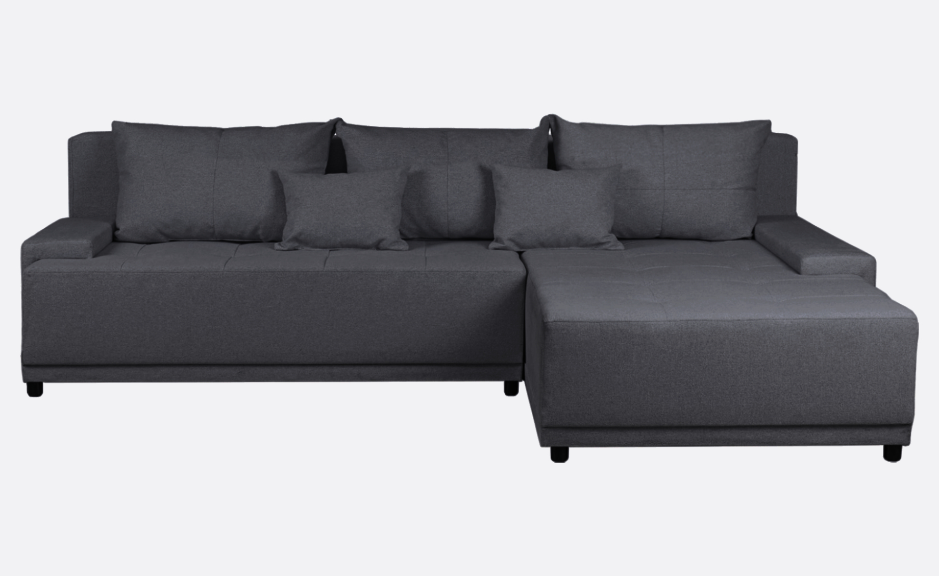 Lara ugaona garnitura sa ležajem i prostorom za odlaganje 266x178x75 cm univerzalna tamno siva