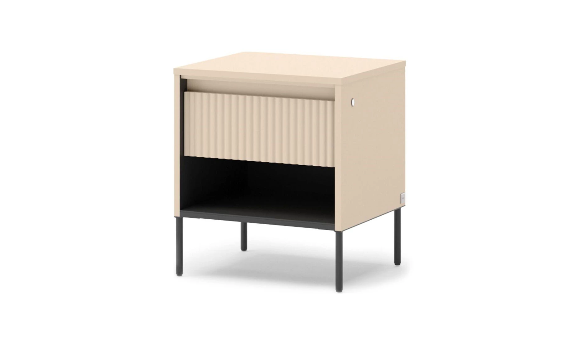 Trend noćni ormarić 1 fioka + 1 polica 46x40x52 cm bež/crna