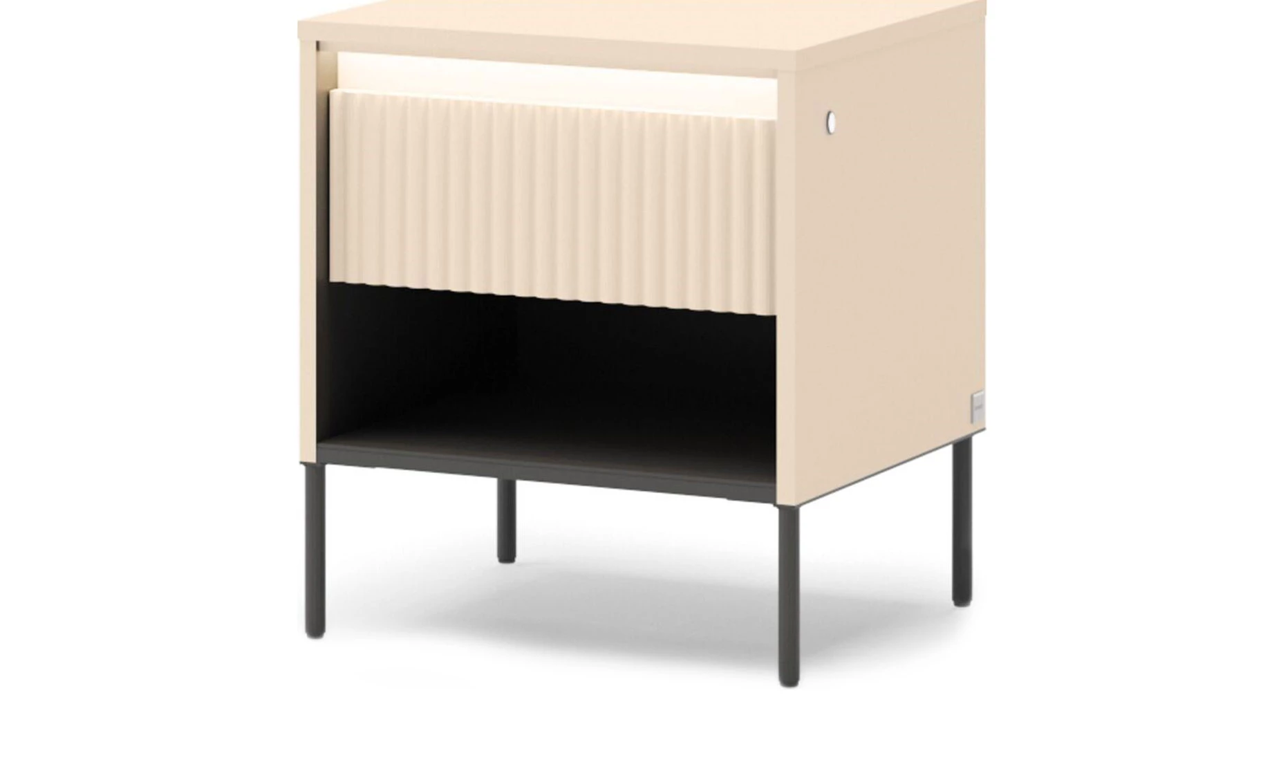 Trend noćni ormarić 1 fioka + 1 polica 46x40x52 cm bež/crna