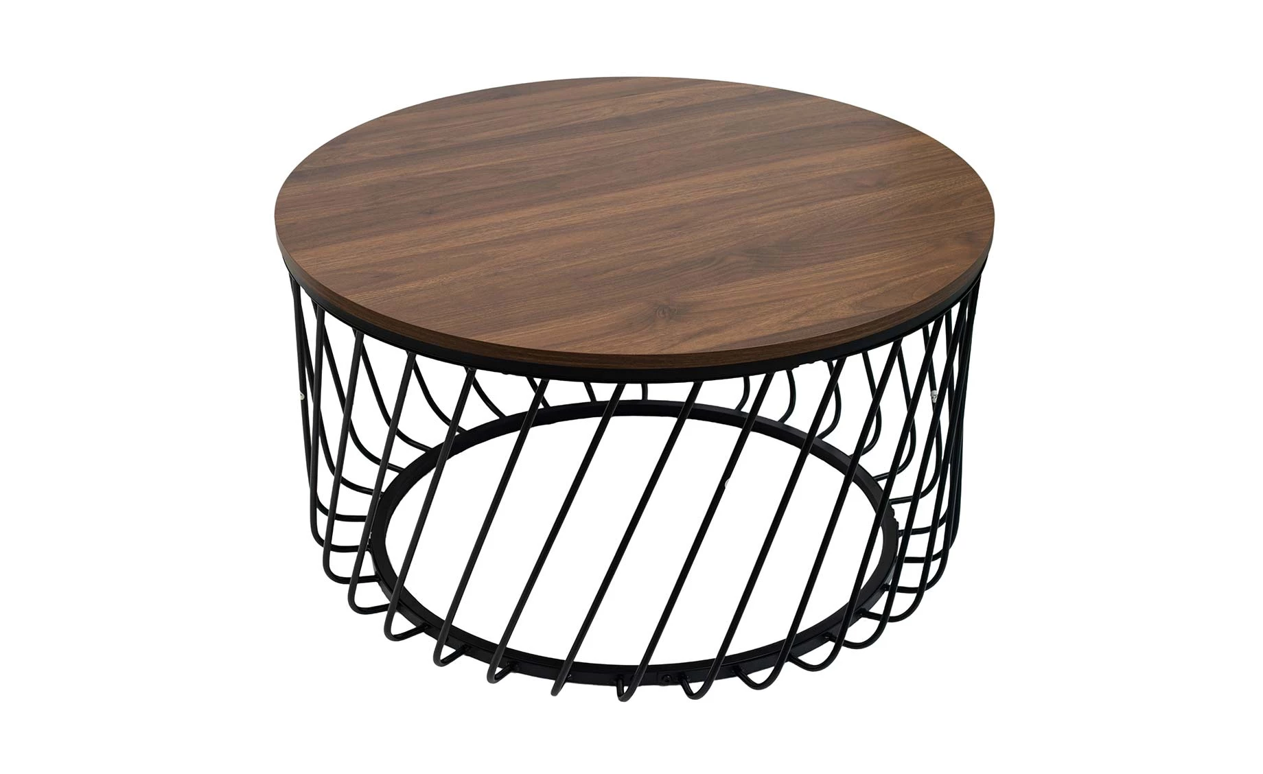 Tallys klub sto D80x45 cm tamno braon / metal