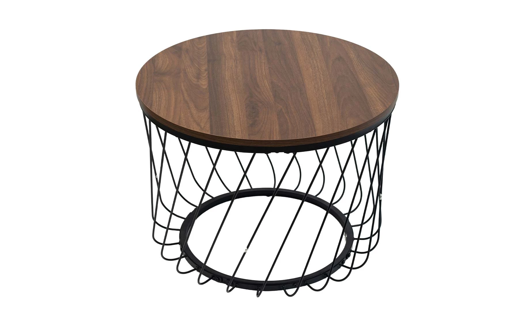 Tally klub sto D60x45 cm tamno smeđa / metal