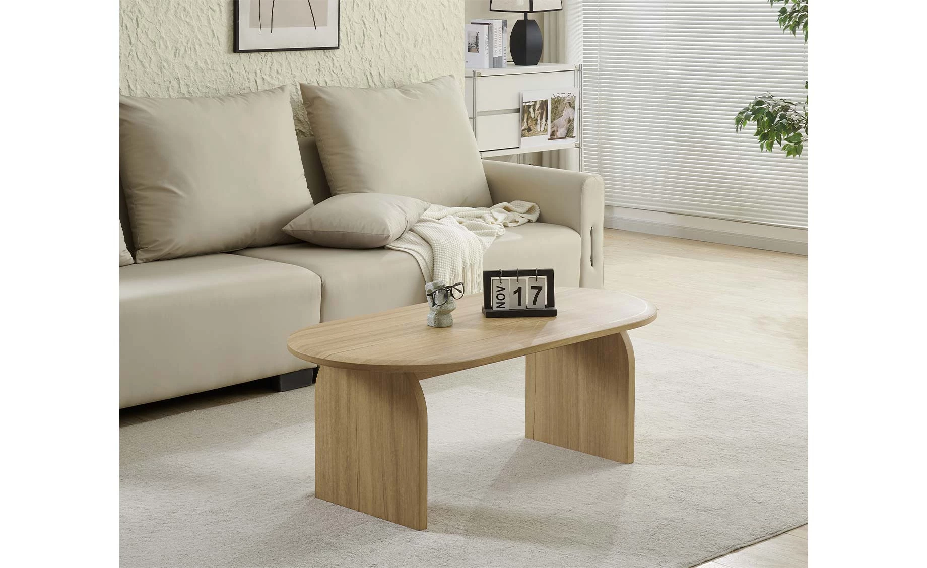 Mandel klub sto 120x60x45 cm natur