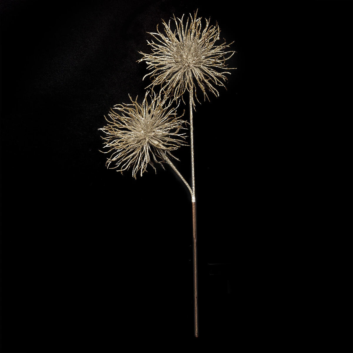 Dekorativna grana Urchin 60 cm glittery champagne