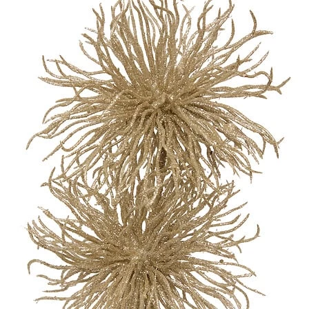 Dekorativna grana Urchin 60 cm glittery champagne