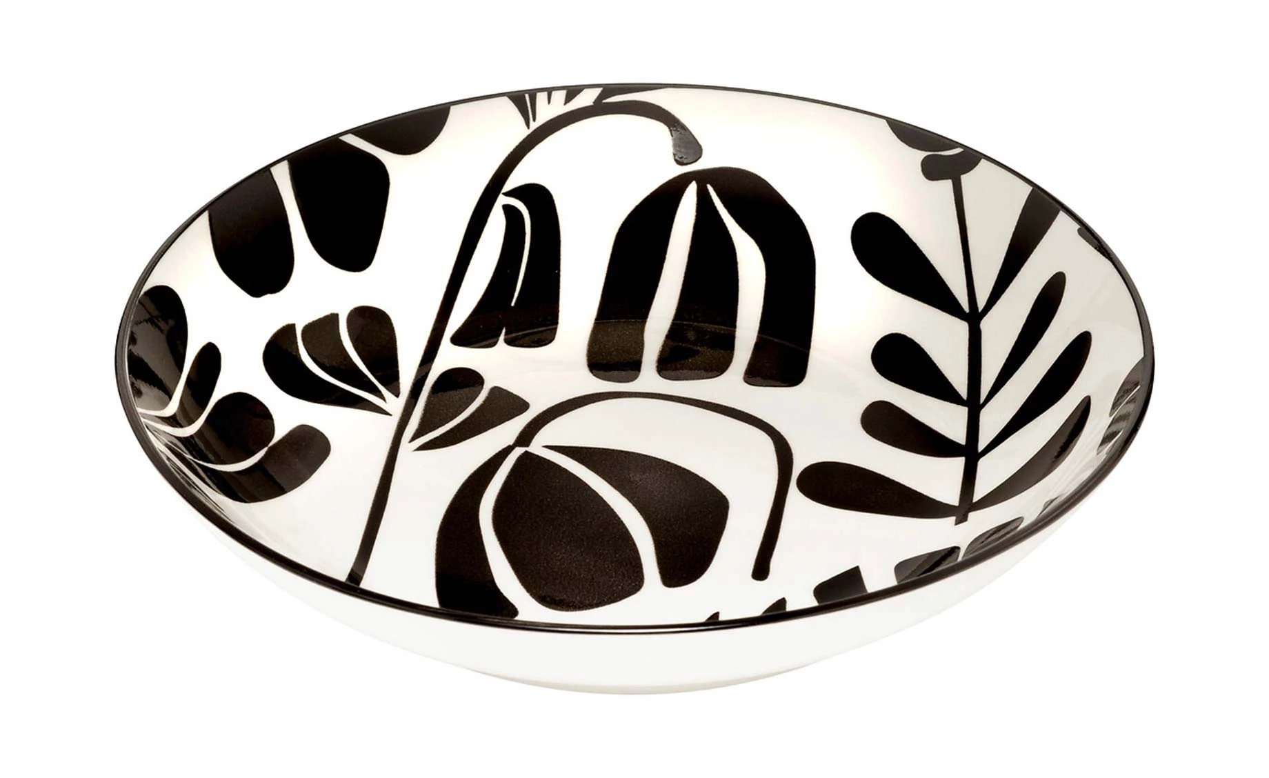 Duboki tanjir Twisted Lime 20cm crno beli