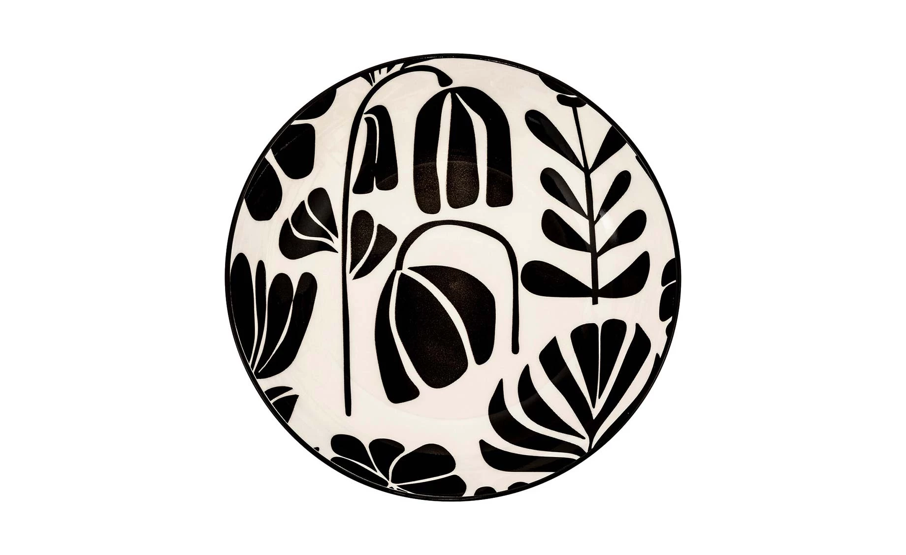 Duboki tanjir Twisted Lime 20cm crno beli