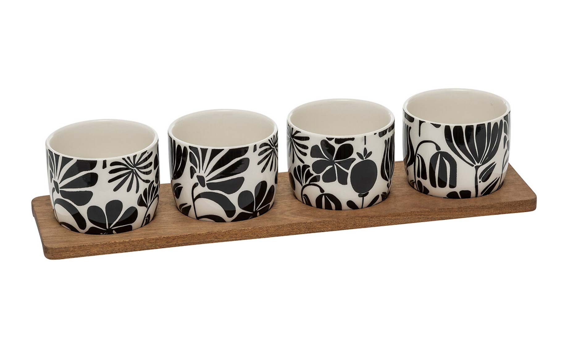 Set za serviranje Twisted Lime 5kom crno beli